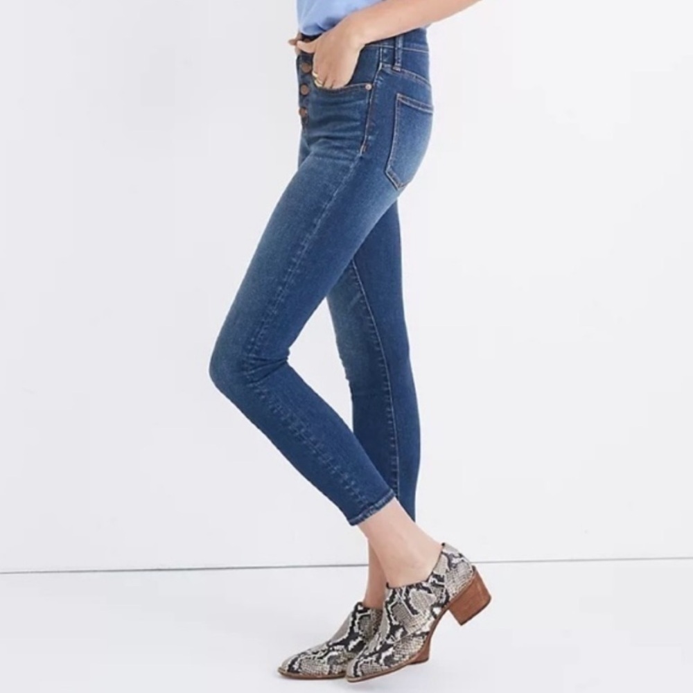 Madewell 9” Mid Rise Skinny Crop Jeans perfect blue denim sz 24
